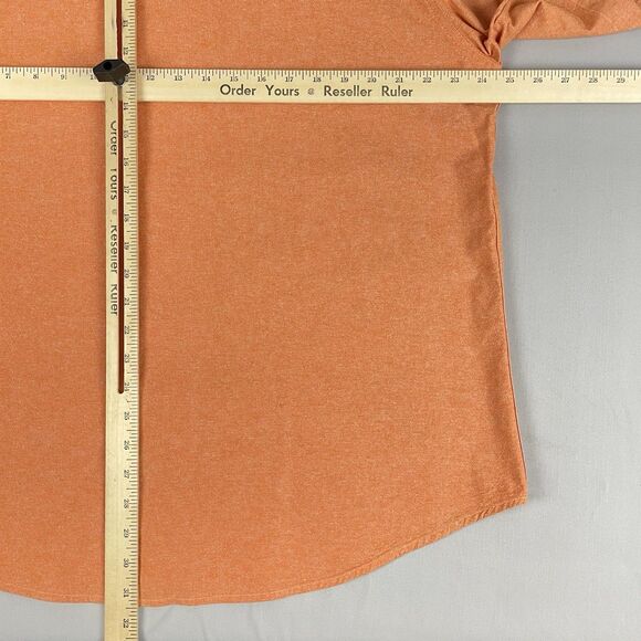Linea Uomo Linen Short Sleeve Button Down Shirt Men’s 2XL Orange Relax Safari - Picture 10 of 16